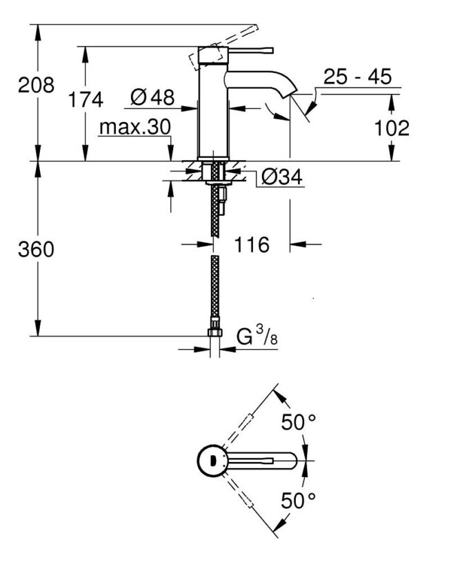 GROHE ESSENCE BLANDINGSBATTARÍ TIL VASK - Image 2